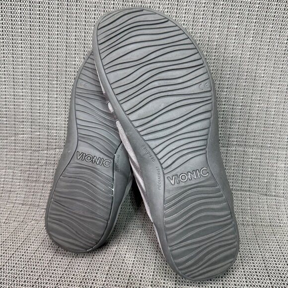 Vionic Claire Womens Size 9 Gray Suede Slip-On Mule Sandals With Elastic Straps - Picture 7 of 9